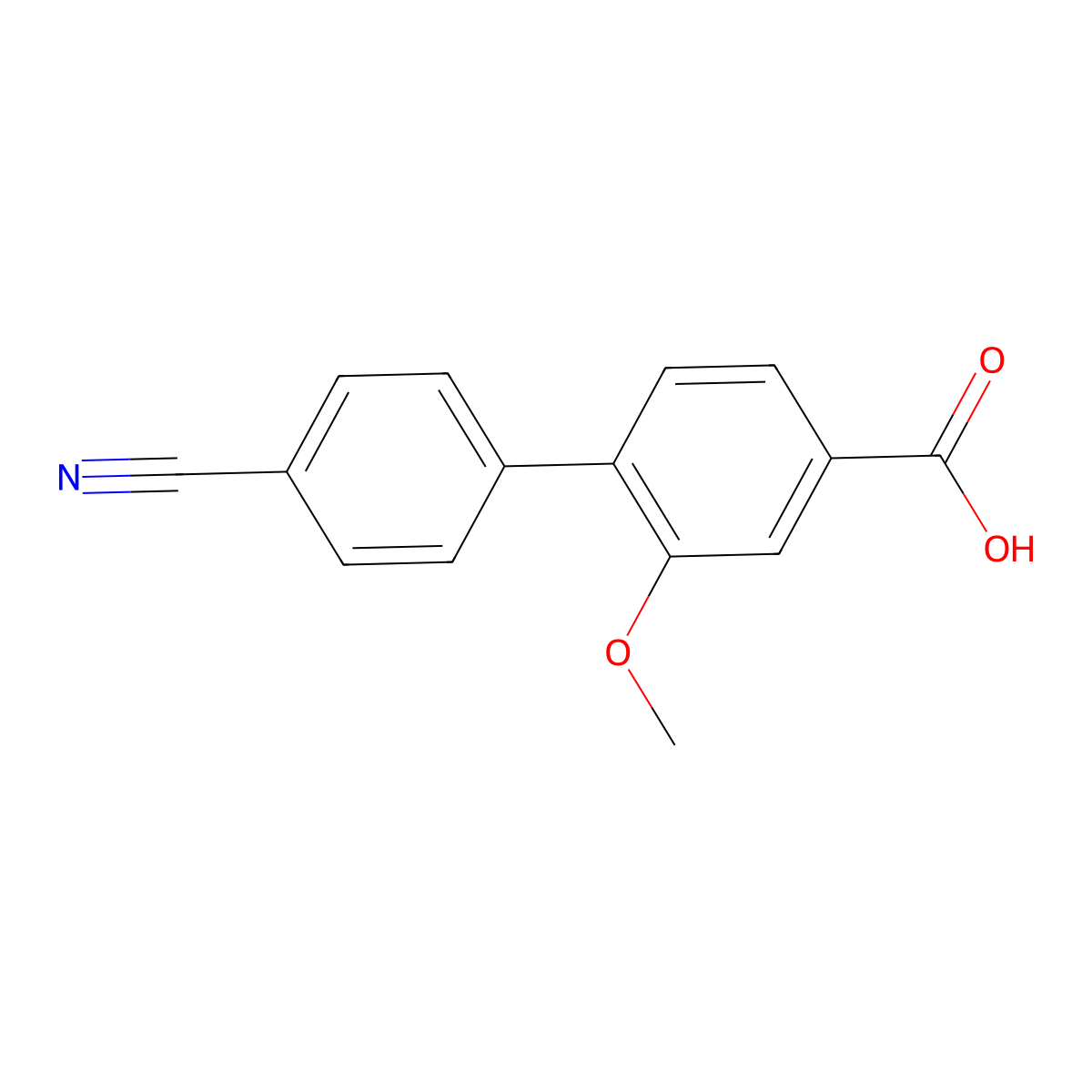 4-(4-Cyanophenyl)-3-methoxybenzoic acid molecular structure, CAS 1261954-17-9