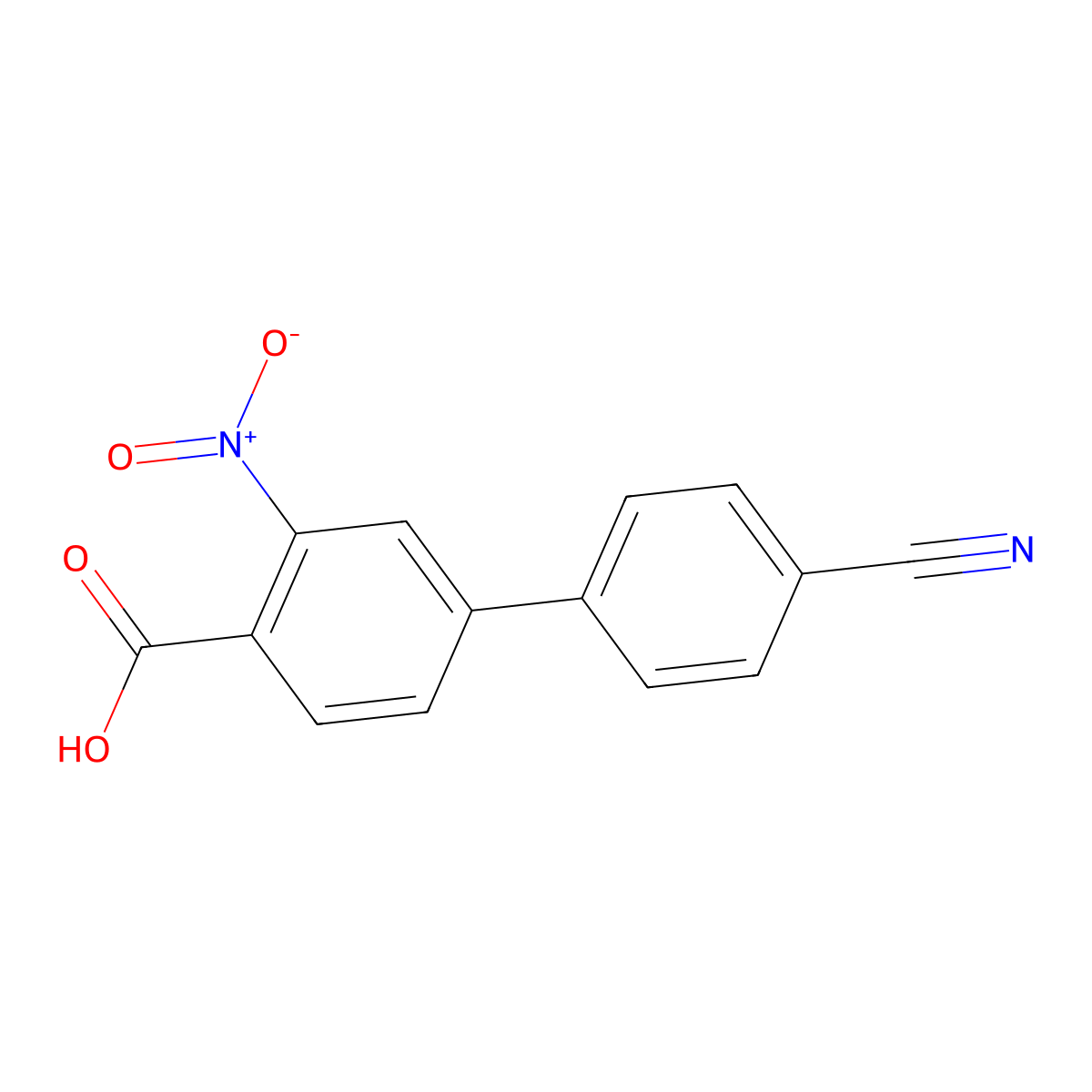 4-(4-Cyanophenyl)-2-nitrobenzoic acid molecular structure, CAS 1261954-21-5