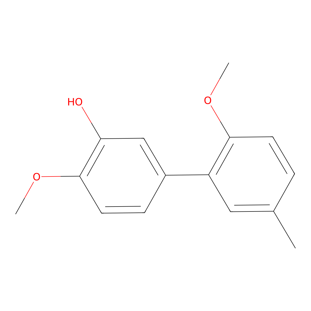 5-(2-Methoxy-5-methylphenyl)-2-methoxyphenol molecular structure, CAS 1261954-25-9