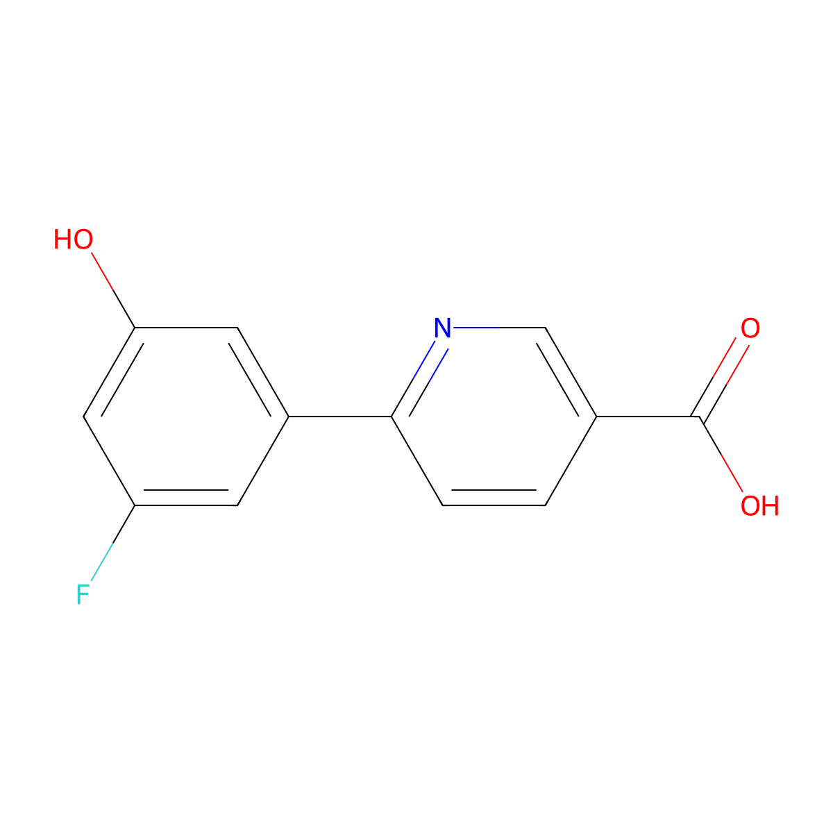 6-(3-Fluoro-5-hydroxyphenyl)nicotinic acid molecular structure, CAS 1261954-32-8