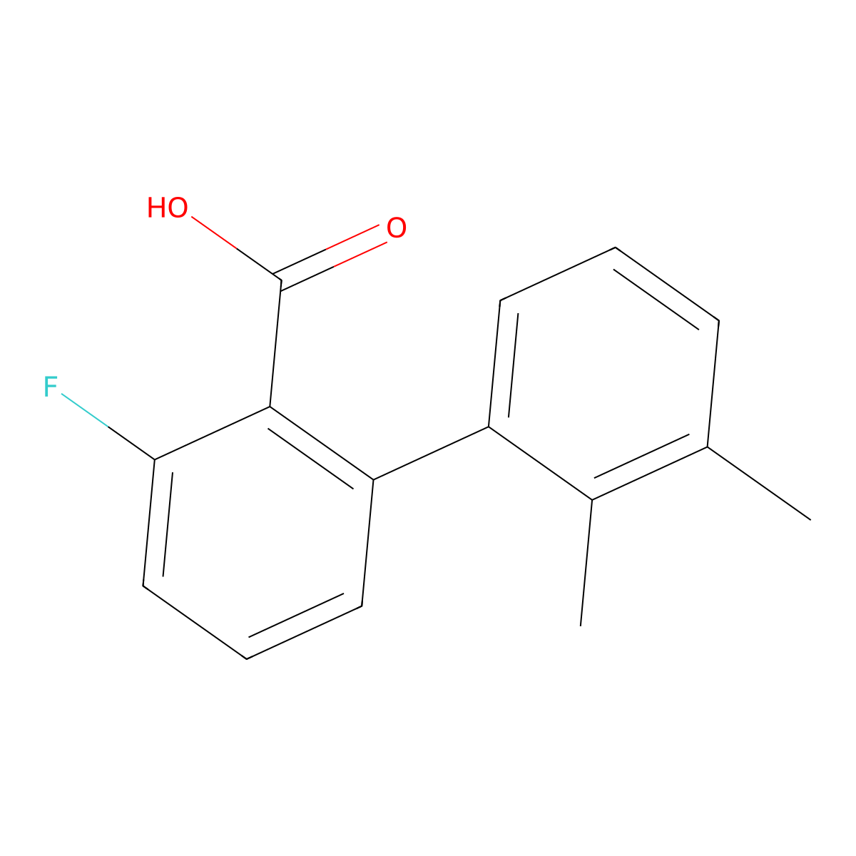 2-(2,3-Dimethylphenyl)-6-fluorobenzoic acid molecular structure, CAS 1261954-42-0