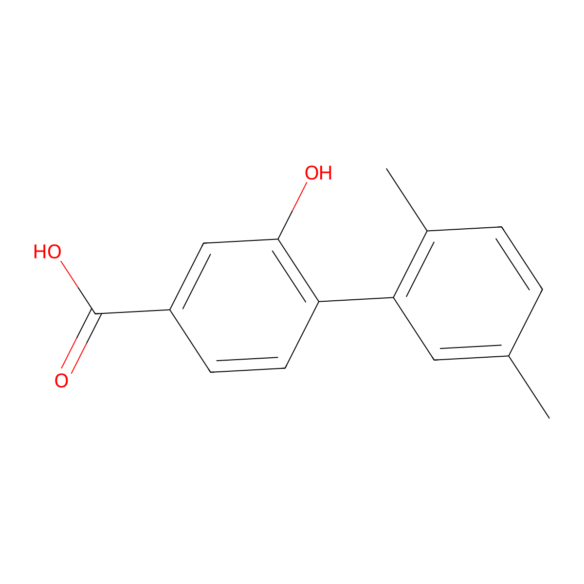 4-(2,5-Dimethylphenyl)-3-hydroxybenzoic acid molecular structure, CAS 1261954-48-6