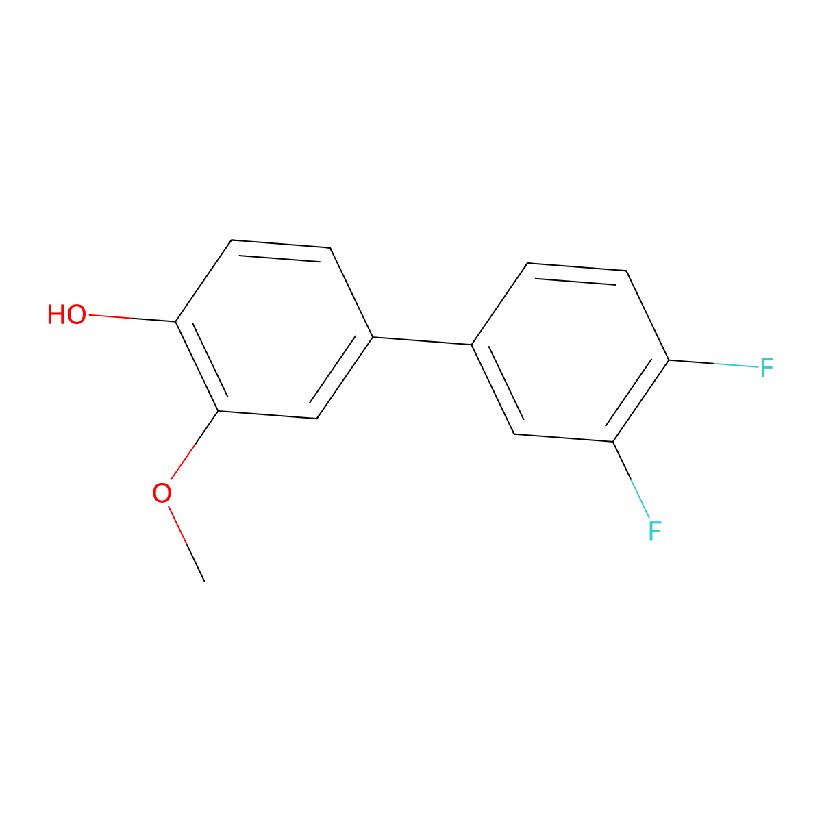 4-(3,4-Difluorophenyl)-2-methoxyphenol molecular structure, CAS 1261954-51-1