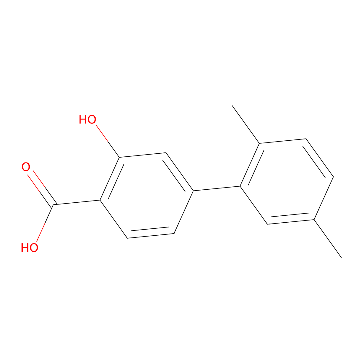 4-(2,5-Dimethylphenyl)-2-hydroxybenzoic acid molecular structure, CAS 1261954-52-2