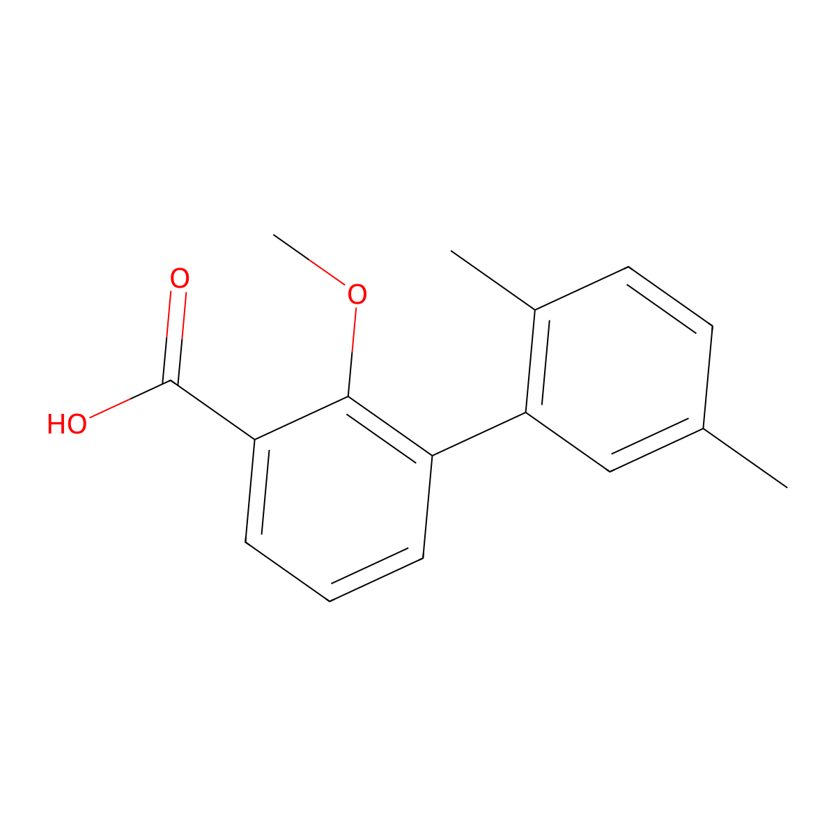 3-(2,5-Dimethylphenyl)-2-methoxybenzoic acid molecular structure, CAS 1261954-58-8