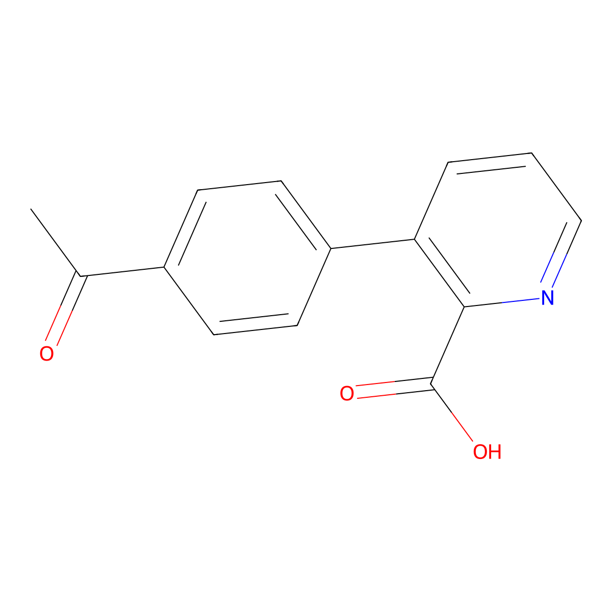 3-(4-Acetylphenyl)picolinic acid molecular structure, CAS 1261954-64-6