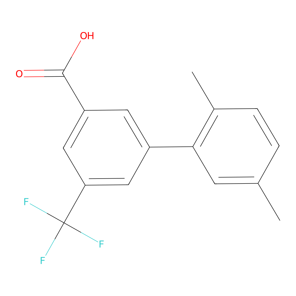 3-(2,5-Dimethylphenyl)-5-trifluoromethylbenzoic acid molecular structure, CAS 1261954-66-8