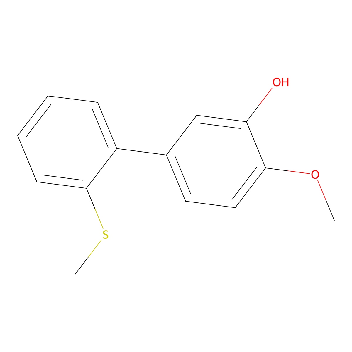 2-Methoxy-5-(2-methylthiophenyl)phenol molecular structure, CAS 1261954-72-6