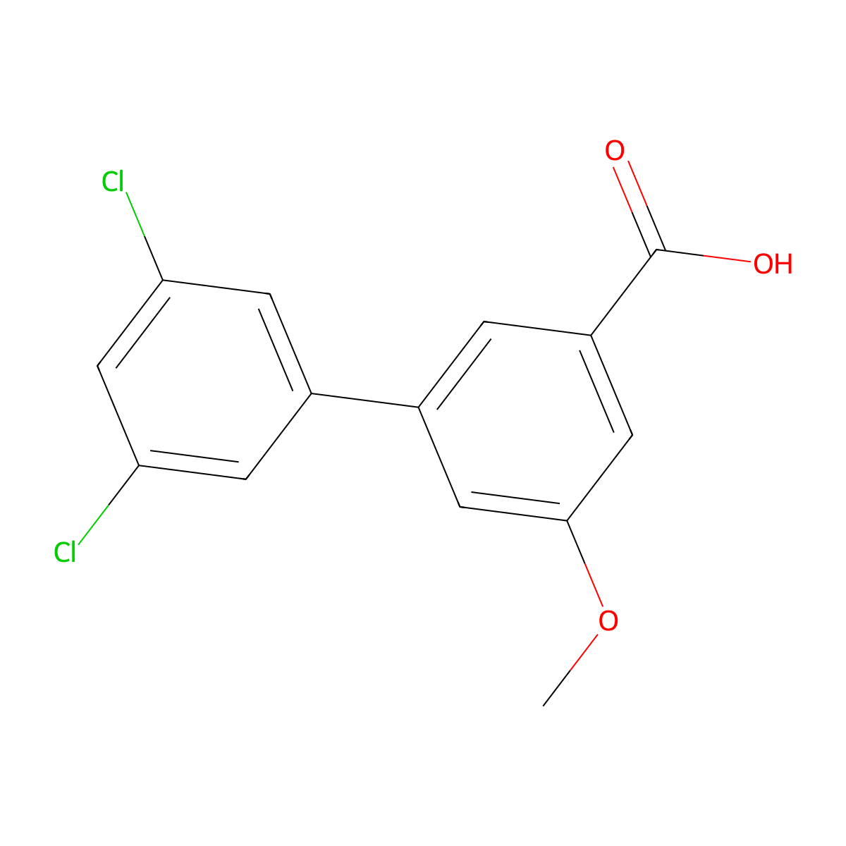 3-(3,5-Dichlorophenyl)-5-methoxybenzoic acid molecular structure, CAS 1261954-74-8