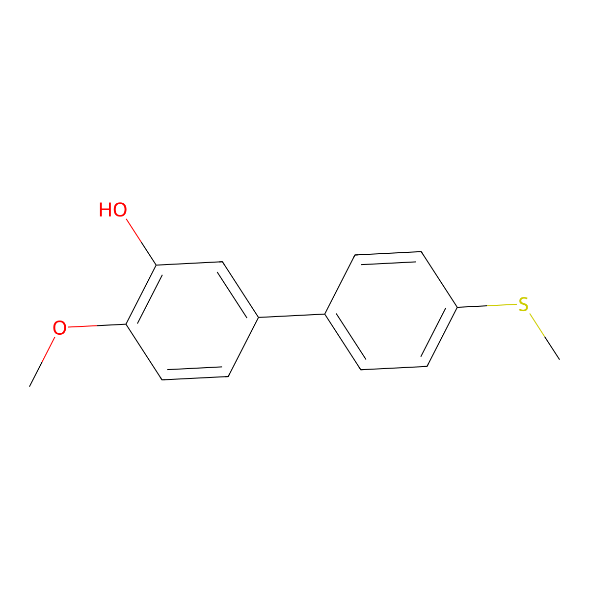 2-Methoxy-5-(4-methylthiophenyl)phenol molecular structure, CAS 1261954-75-9