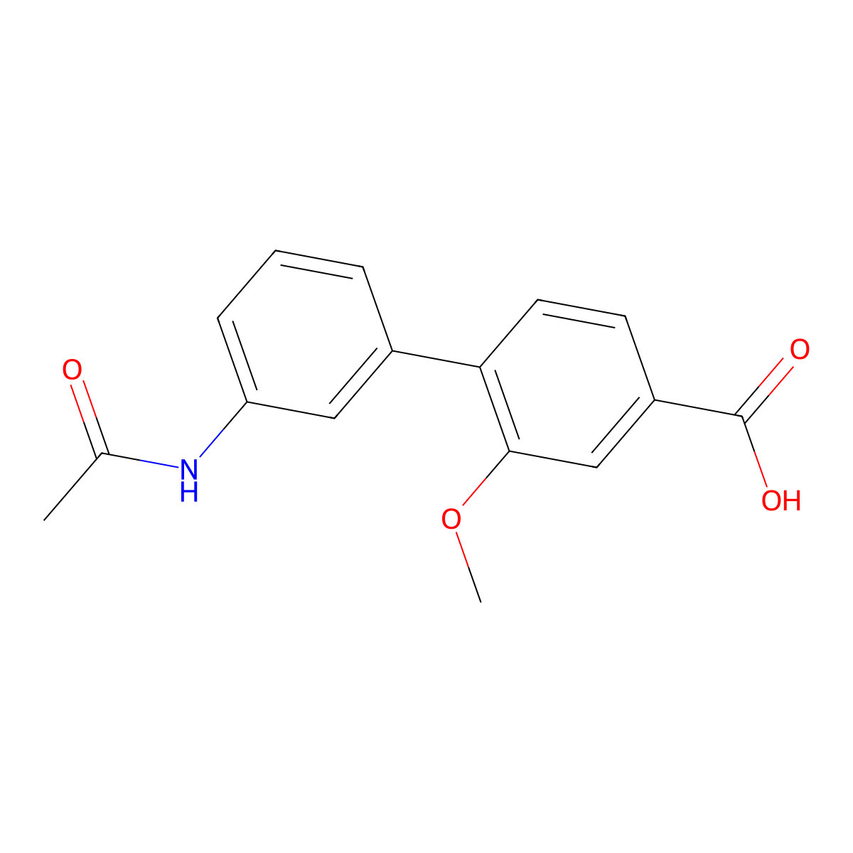 4-(3-Acetylaminophenyl)-3-methoxybenzoic acid molecular structure, CAS 1261954-76-0