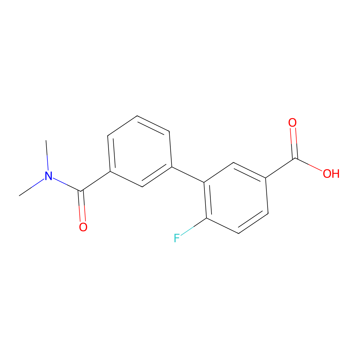 3-[3-(N,N-Dimethylaminocarbonyl)phenyl]-4-fluorobenzoic acid molecular structure, CAS 1261954-77-1