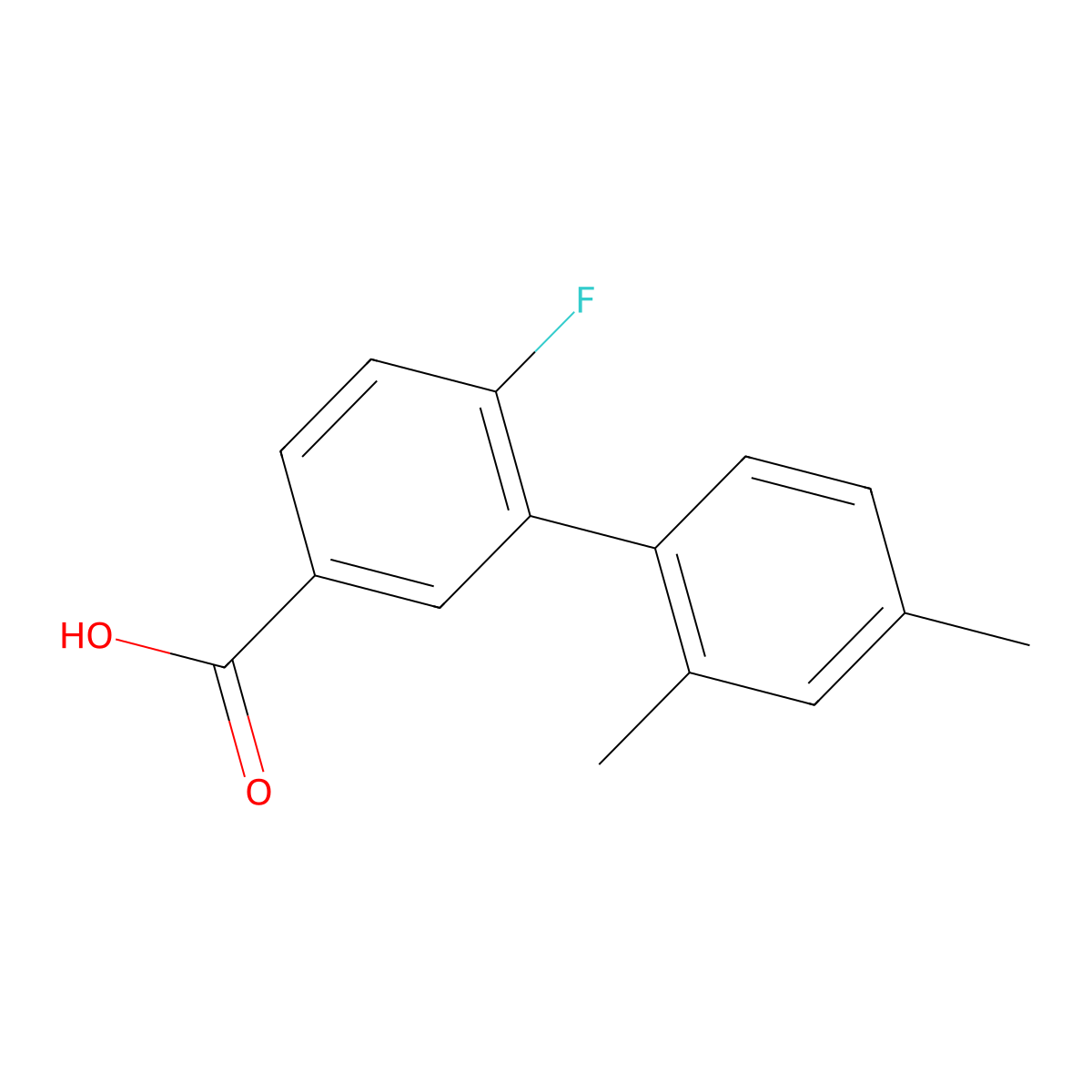 3-(2,4-Dimethylphenyl)-4-fluorobenzoic acid molecular structure, CAS 1261954-80-6