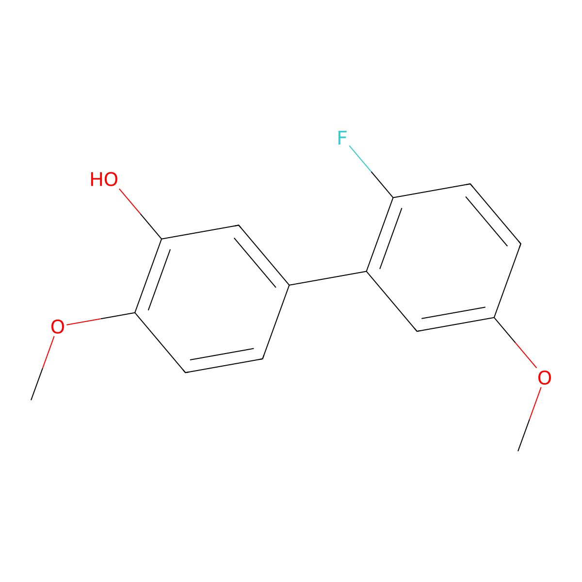 5-(2-Fluoro-5-methoxyphenyl)-2-methoxyphenol molecular structure, CAS 1261954-93-1