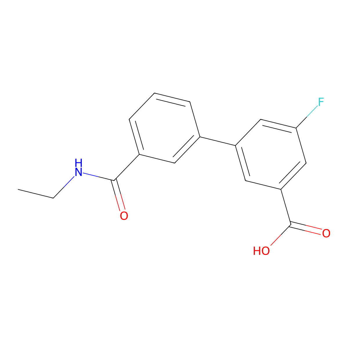 3-[3-(N-Ethylaminocarbonyl)phenyl]-5-fluorobenzoic acid molecular structure, CAS 1261955-03-6