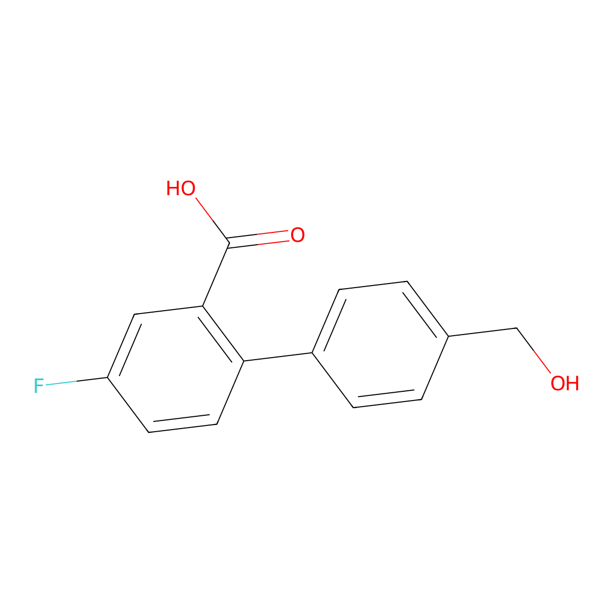 5-Fluoro-2-(4-hydroxymethylphenyl)benzoic acid molecular structure, CAS 1261955-11-6