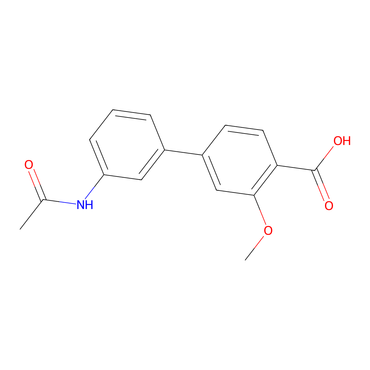4-(3-Acetylaminophenyl)-2-methoxybenzoic acid molecular structure, CAS 1261955-13-8