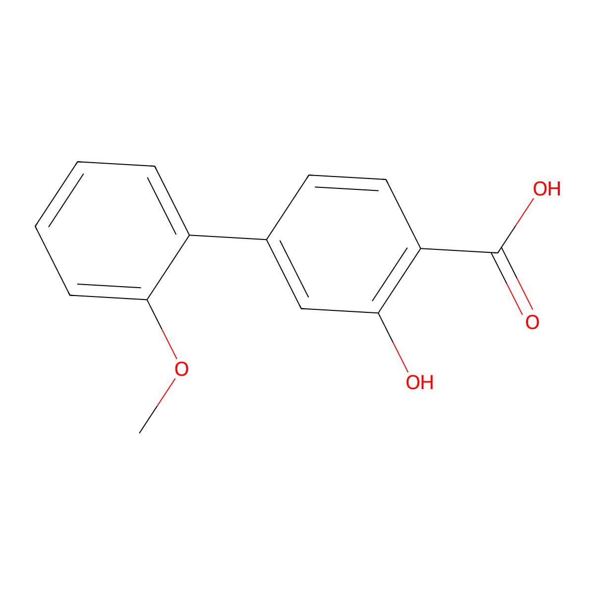 2-Hydroxy-4-(2-methoxyphenyl)benzoic acid molecular structure, CAS 1261955-17-2