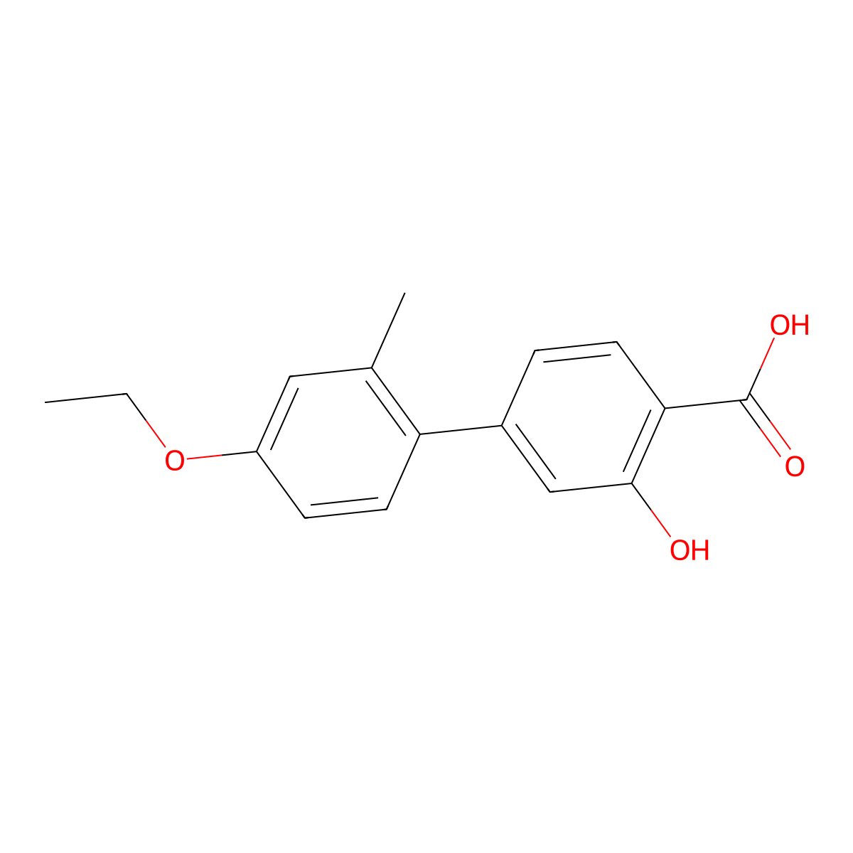 4-(4-Ethoxy-2-methylphenyl)-2-hydroxybenzoic acid molecular structure, CAS 1261955-31-0
