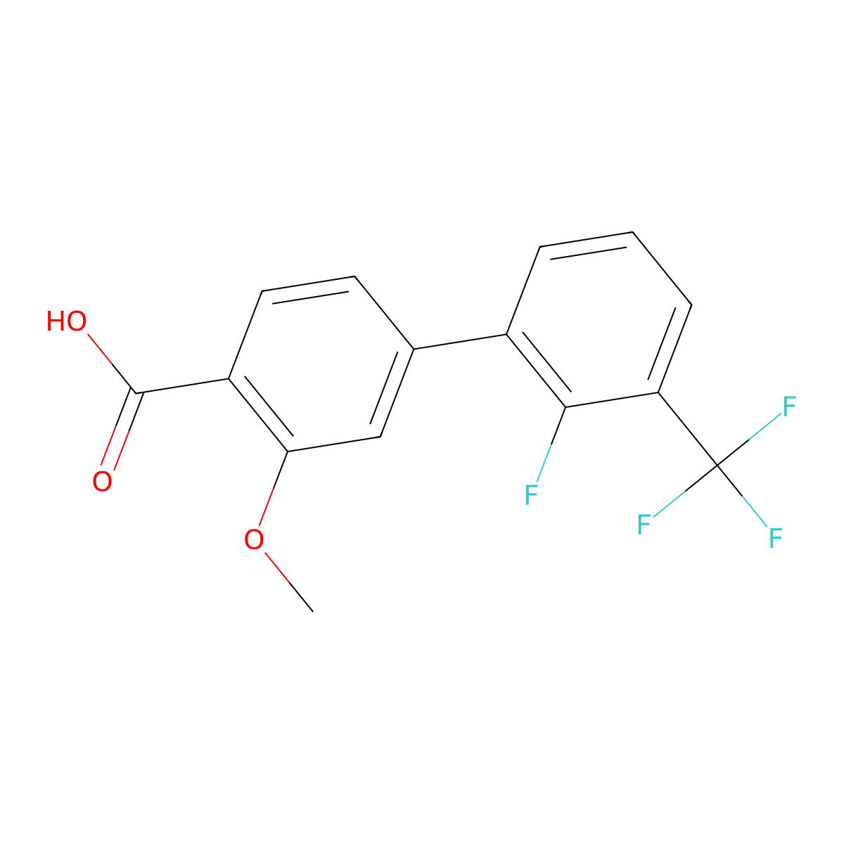 4-(2-Fluoro-3-trifluoromethylphenyl)-2-methoxybenzoic acid molecular structure, CAS 1261955-32-1