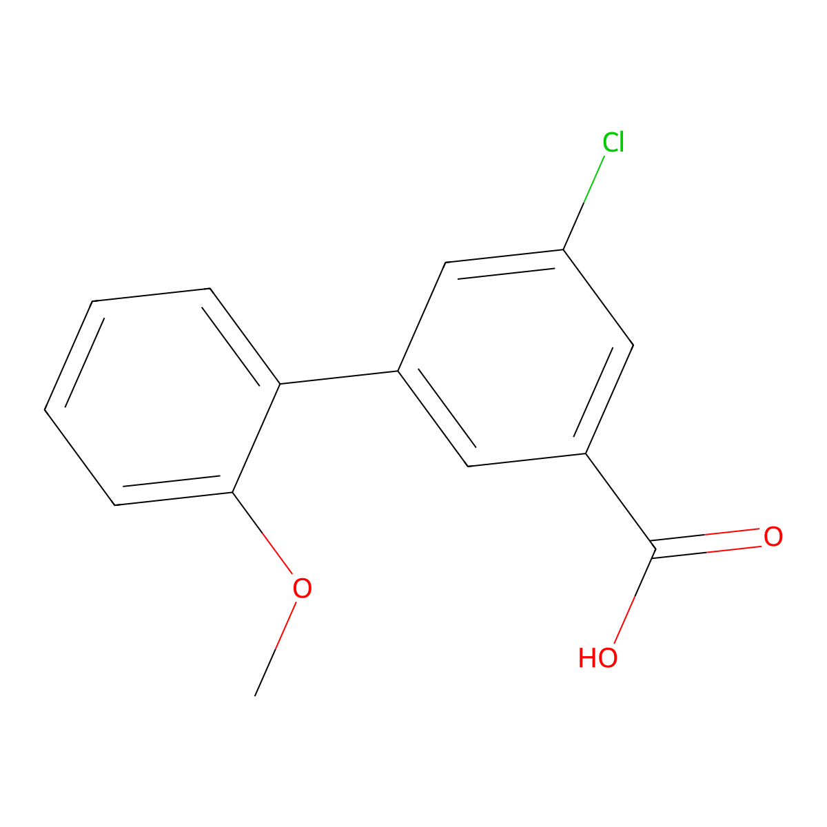 5-Chloro-3-(2-methoxyphenyl)benzoic acid molecular structure, CAS 1261955-37-6