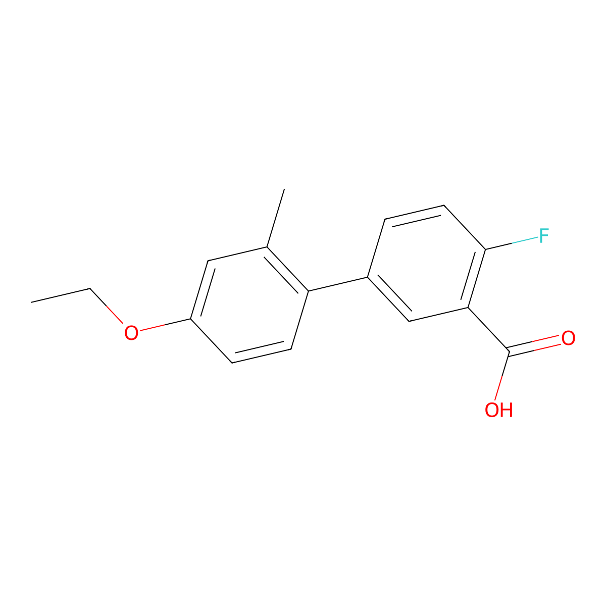 5-(4-Ethoxy-2-methylphenyl)-2-fluorobenzoic acid molecular structure, CAS 1261955-38-7
