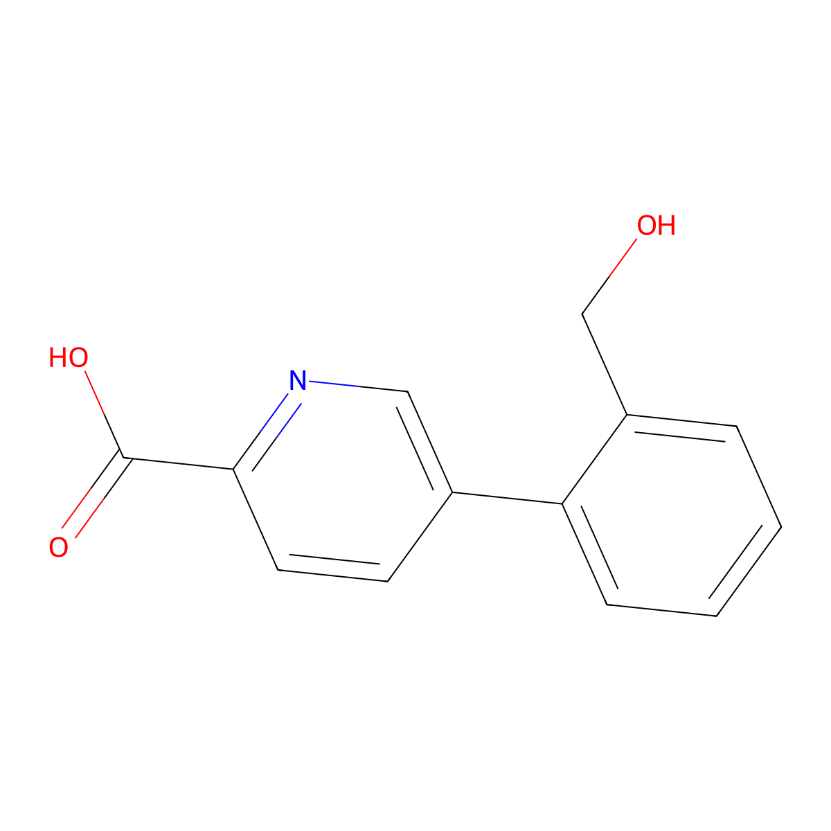 5-(2-Hydroxymethylphenyl)picolinic acid molecular structure, CAS 1261955-39-8