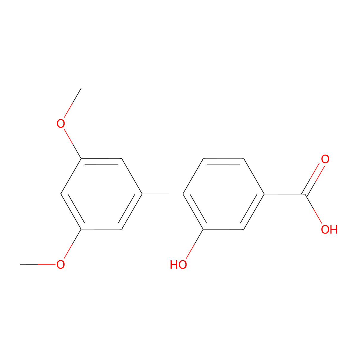 4-(3,5-Dimethoxyphenyl)-3-hydroxybenzoic acid molecular structure, CAS 1261955-43-4
