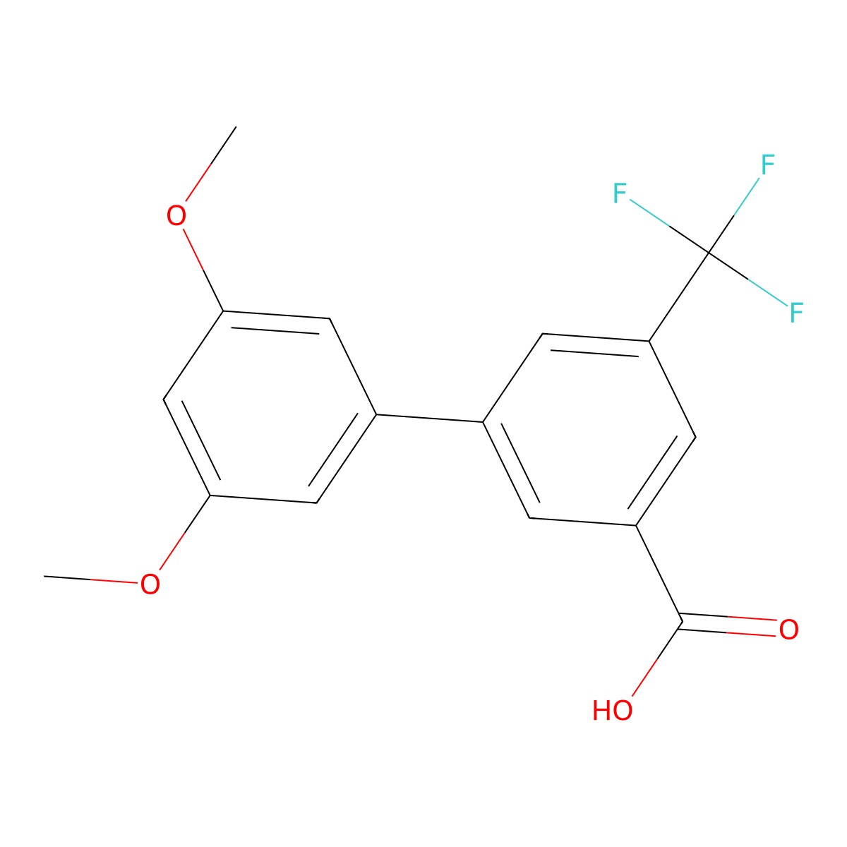 3-(3,5-Dimethoxyphenyl)-5-trifluoromethylbenzoic acid molecular structure, CAS 1261955-47-8