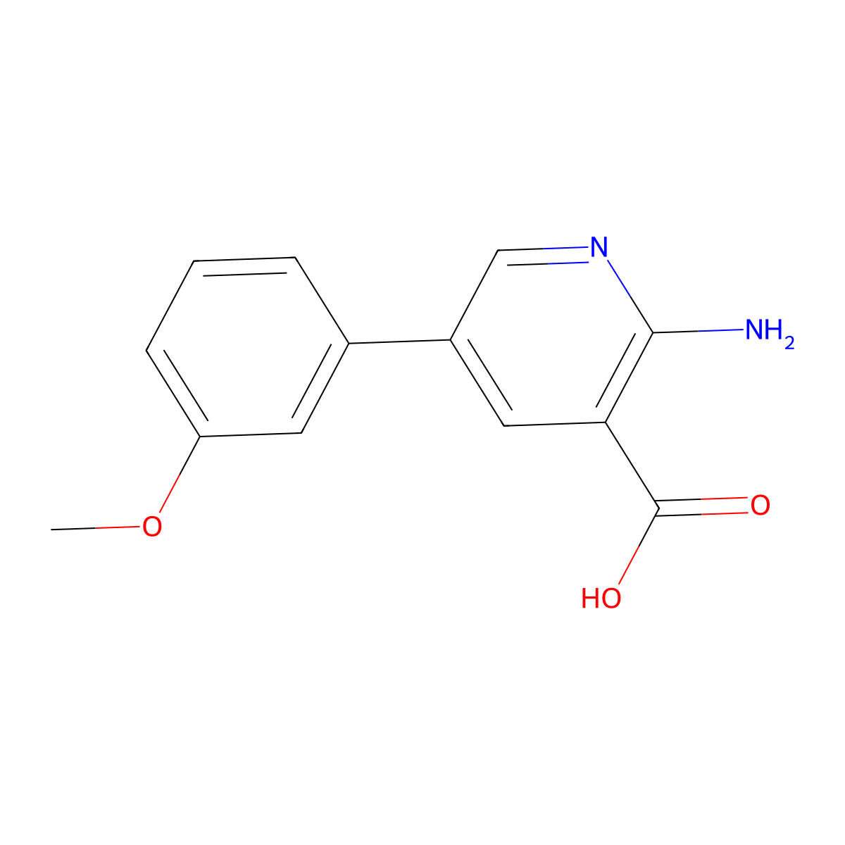 2-Amino-5-(3-methoxyphenyl)pyridine-3-carboxylic acid molecular structure, CAS 1261955-49-0