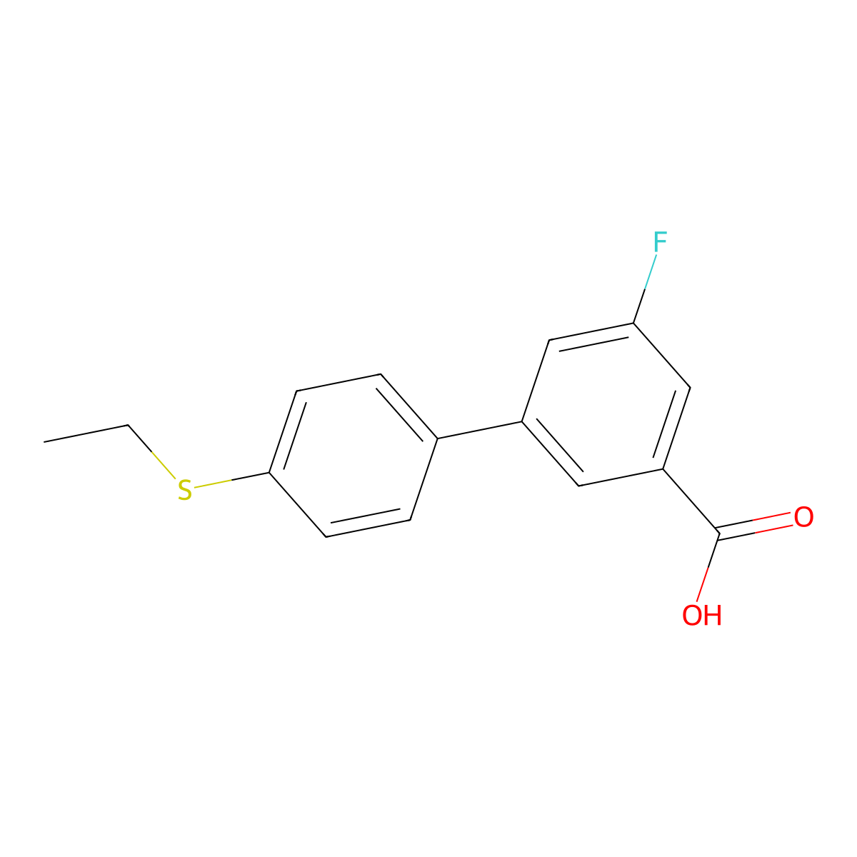 3-(4-Ethylthiophenyl)-5-fluorobenzoic acid molecular structure, CAS 1261955-54-7
