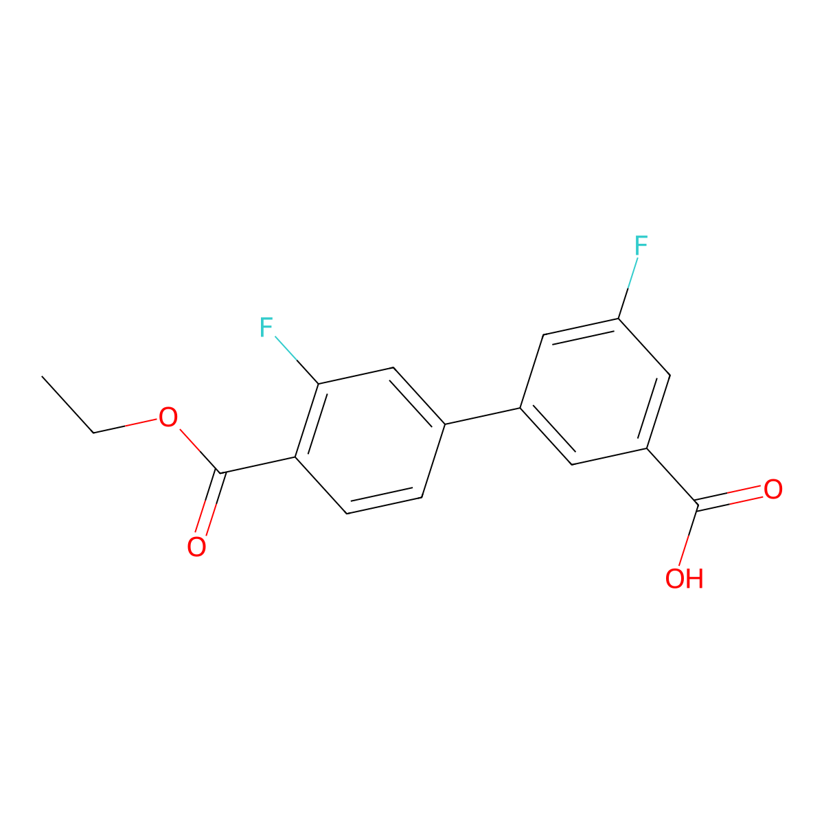 3-[4-(Ethoxycarbonyl)-3-fluorophenyl]-5-fluorobenzoic acid molecular structure, CAS 1261955-56-9