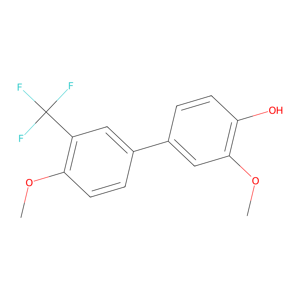 4-(4-Methoxy-3-trifluoromethylphenyl)-2-methoxyphenol molecular structure, CAS 1261955-76-3