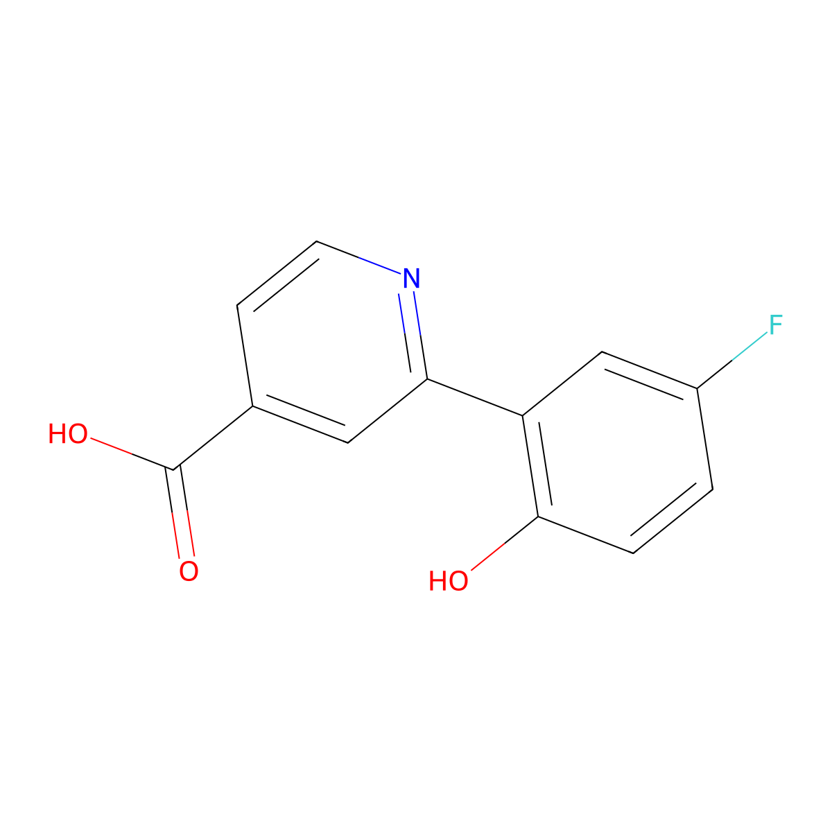 2-(5-Fluoro-2-hydroxyphenyl)isonicotinic acid molecular structure, CAS 1261955-85-4