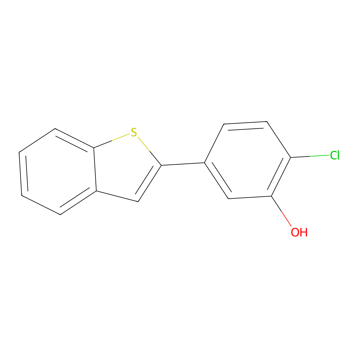 5-[Benzo(b)thiophen-2-yl]-2-chlorophenol molecular structure, CAS 1261955-95-6