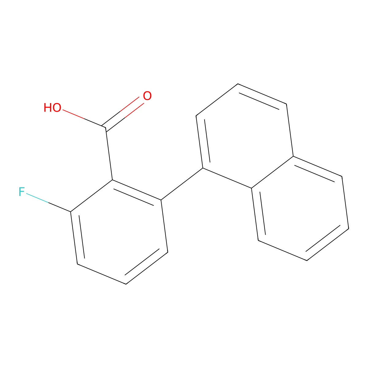 2-Fluoro-6-(naphthalen-1-yl)benzoic acid molecular structure, CAS 1261956-01-7