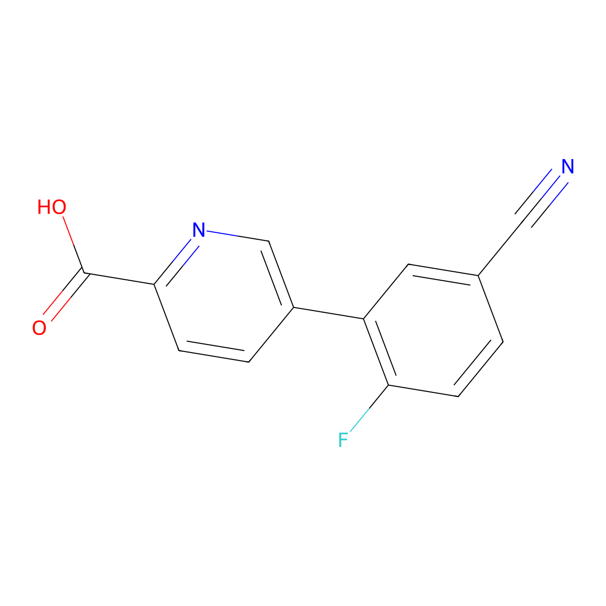 5-(5-Cyano-2-fluorophenyl)picolinic acid molecular structure, CAS 1261956-04-0