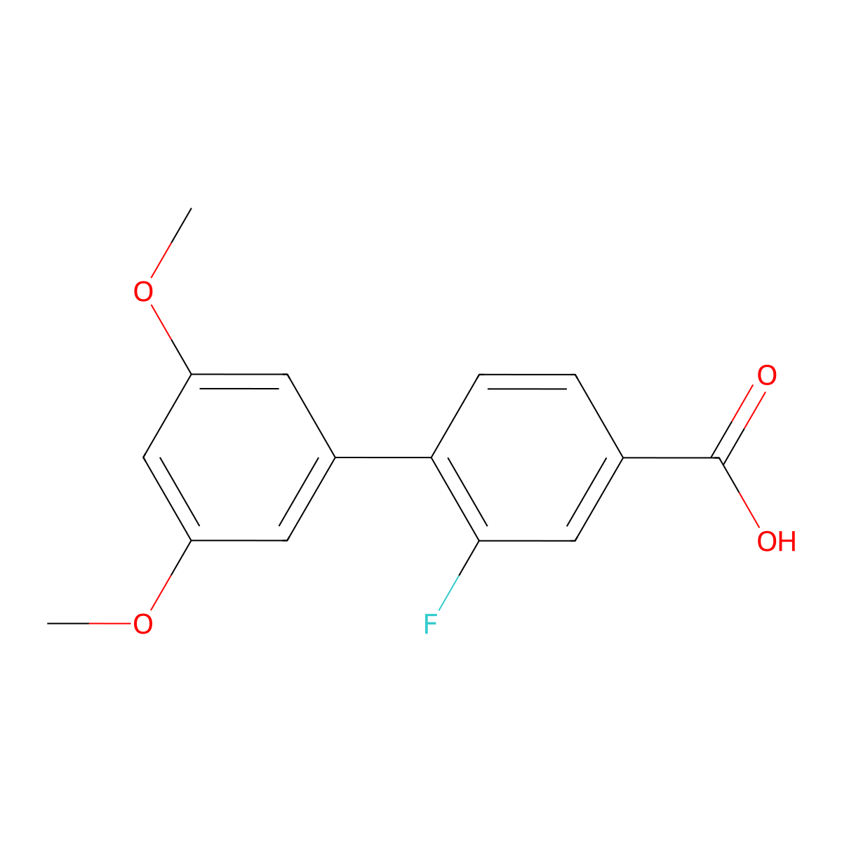 4-(3,5-Dimethoxyphenyl)-3-fluorobenzoic acid molecular structure, CAS 1261956-06-2