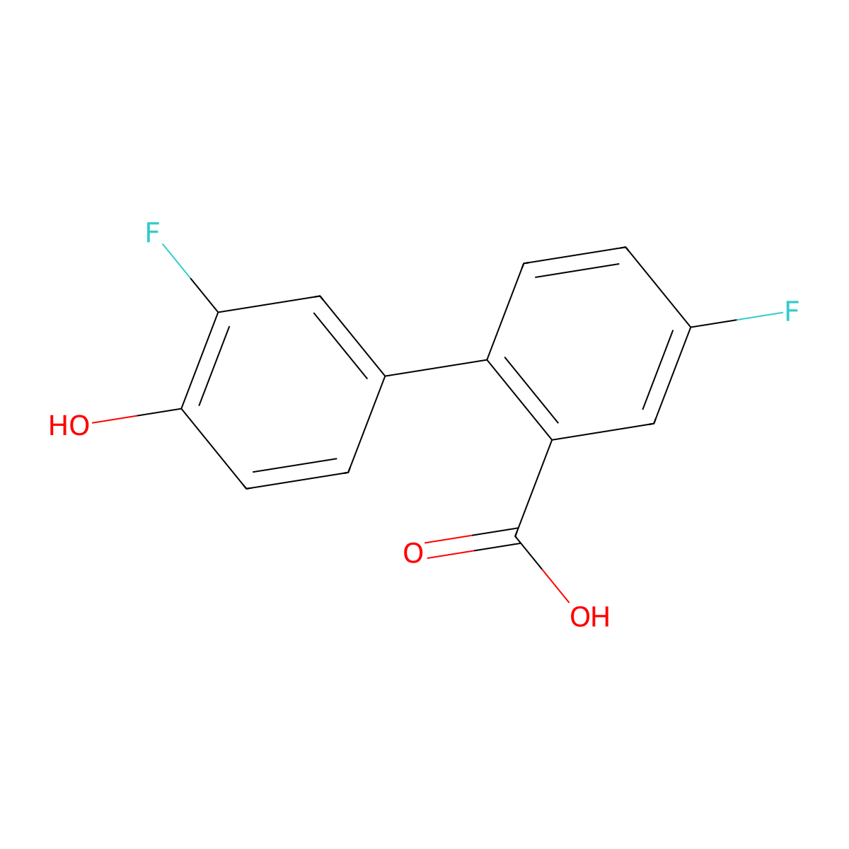 5-Fluoro-2-(3-fluoro-4-hydroxyphenyl)benzoic acid molecular structure, CAS 1261956-16-4