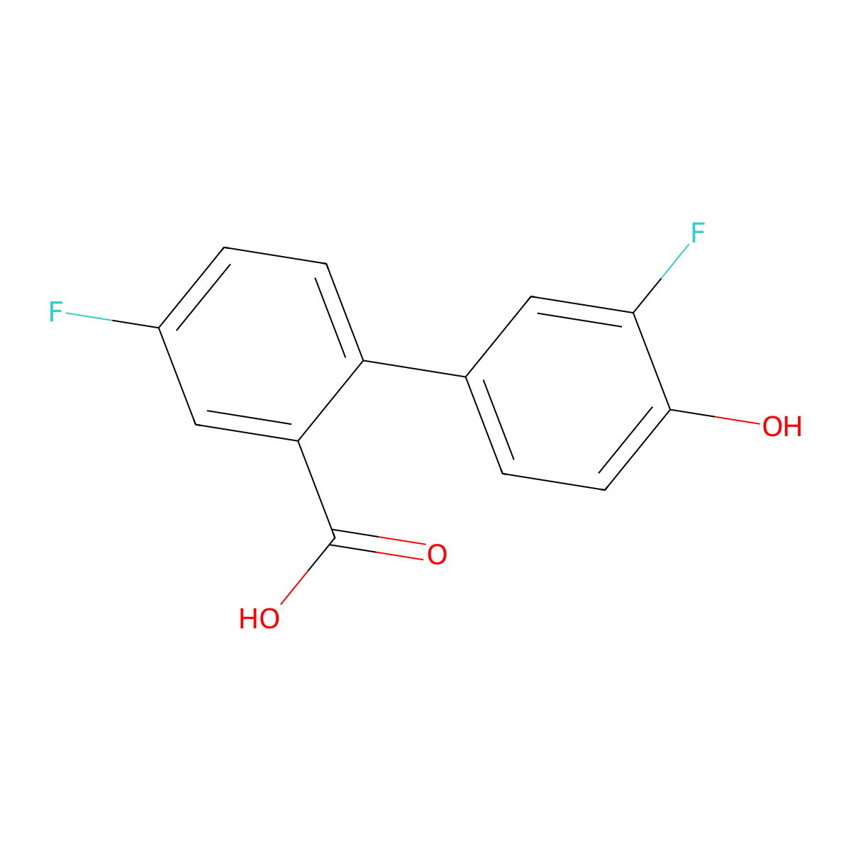5-Fluoro-2-(3-fluoro-4-hydroxyphenyl)benzoic acid molecular structure, CAS 1261956-16-4