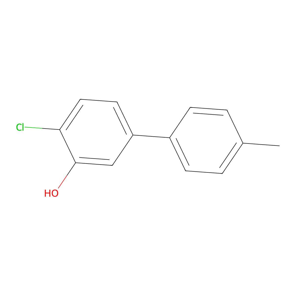 2-Chloro-5-(4-methylphenyl)phenol molecular structure, CAS 1261956-24-4