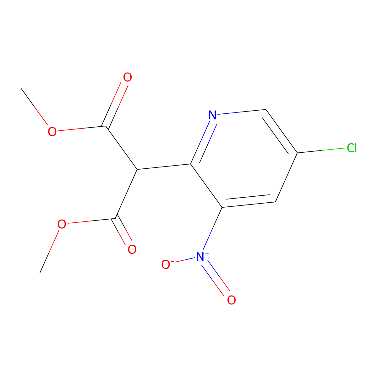 Dimethyl 2-(5-chloro-3-nitropyridin-2-YL)malonate molecular structure, CAS 1261956-26-6