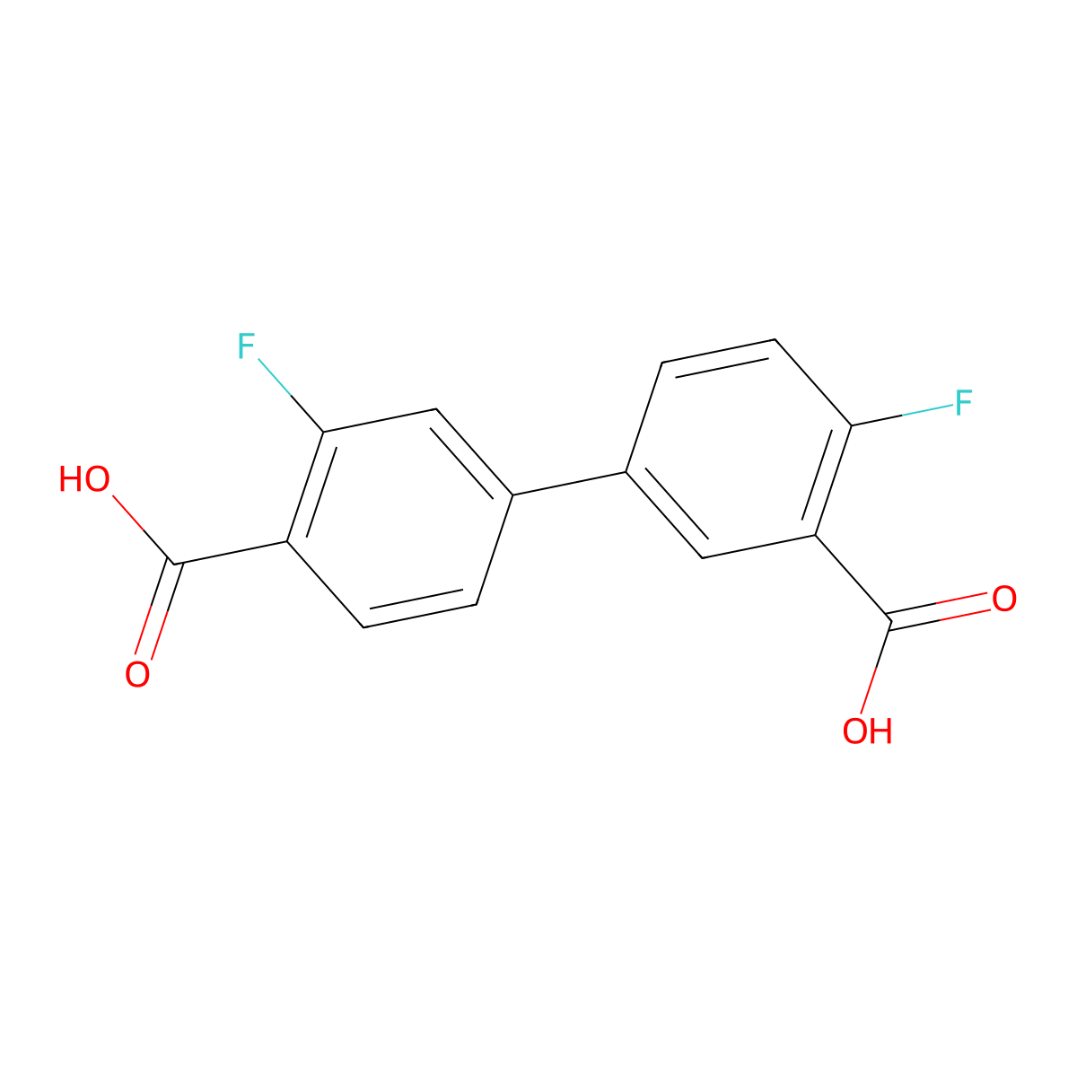 3',4-Difluoro-[1,1'-biphenyl]-3,4'-dicarboxylic acid molecular structure, CAS 1261956-34-6
