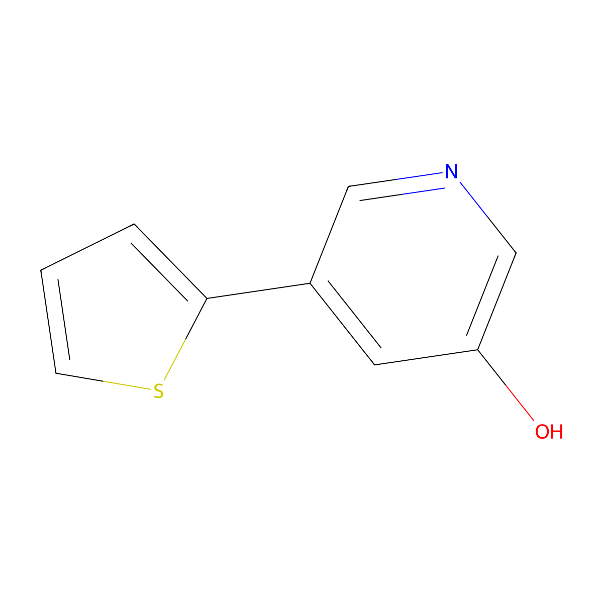 5-(Thiophen-2-yl)pyridin-3-ol molecular structure, CAS 1261956-35-7