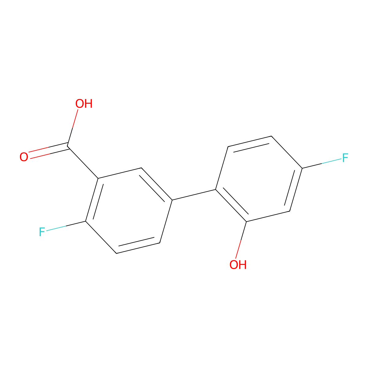 2-Fluoro-5-(4-fluoro-2-hydroxyphenyl)benzoic acid molecular structure, CAS 1261956-38-0