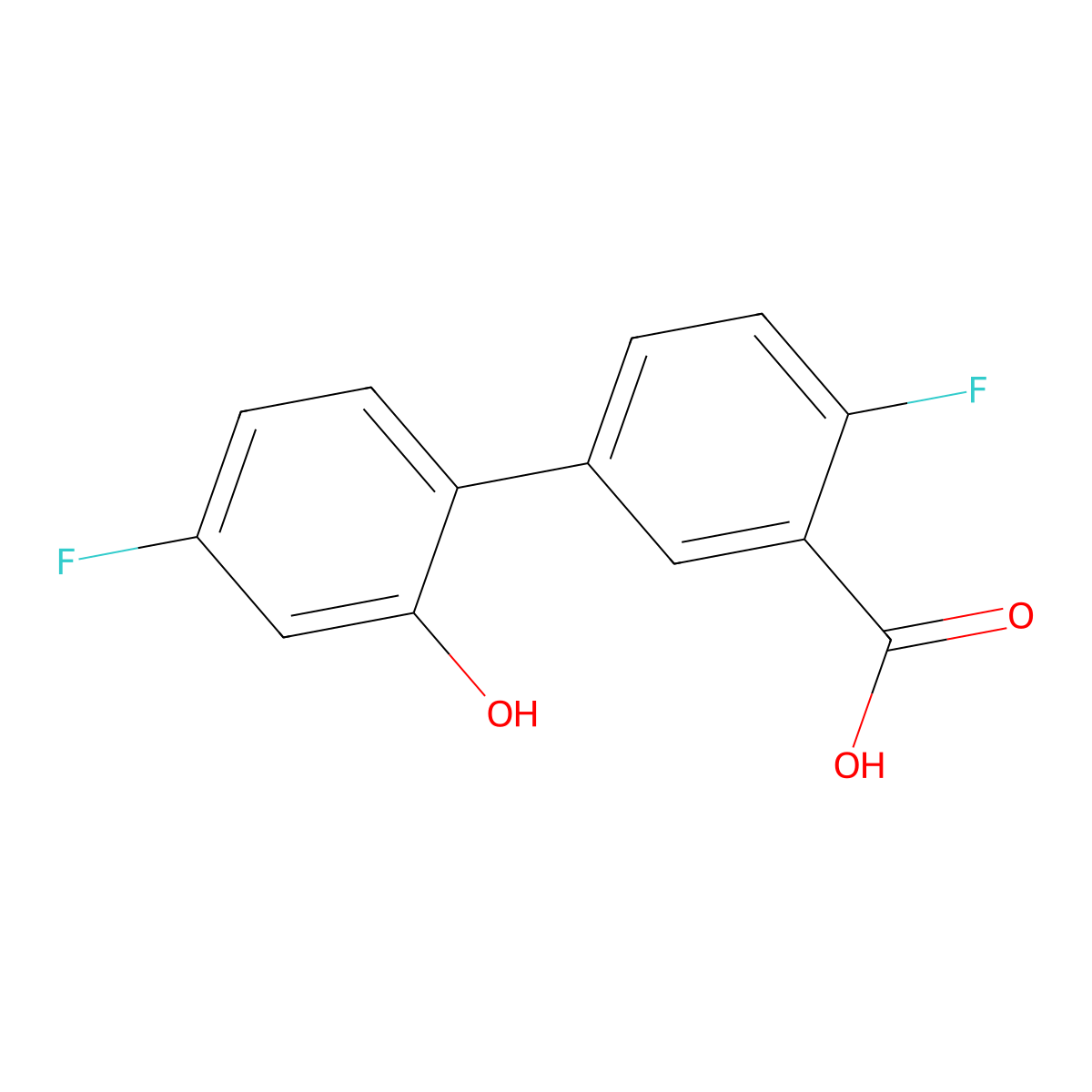 2-Fluoro-5-(4-fluoro-2-hydroxyphenyl)benzoic acid molecular structure, CAS 1261956-38-0