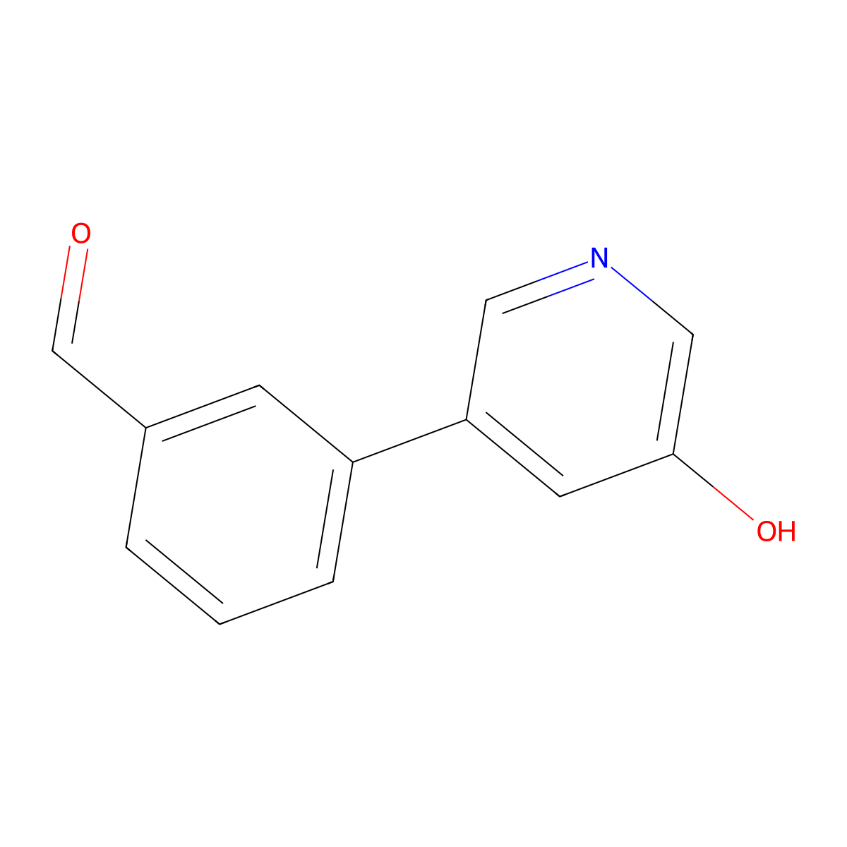 3-(5-Hydroxypyridin-3-yl)benzaldehyde molecular structure, CAS 1261956-47-1