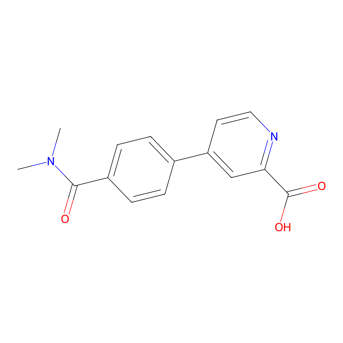4-[4-(N,N-Dimethylaminocarbonyl)phenyl]picolinic acid molecular structure, CAS 1261956-52-8