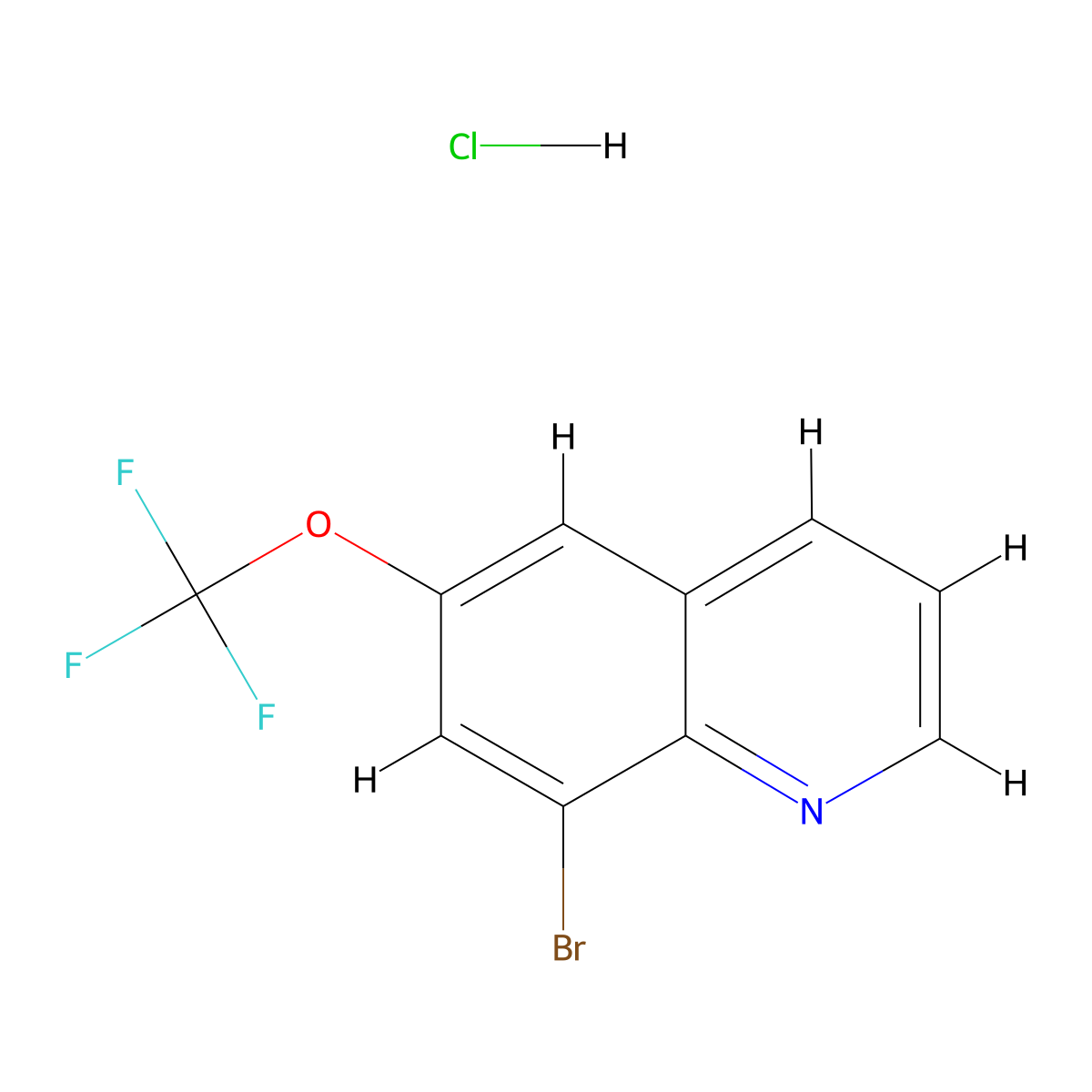 8-Bromo-6-trifluoromethoxyquinoline, HCl molecular structure, CAS 1261956-53-9