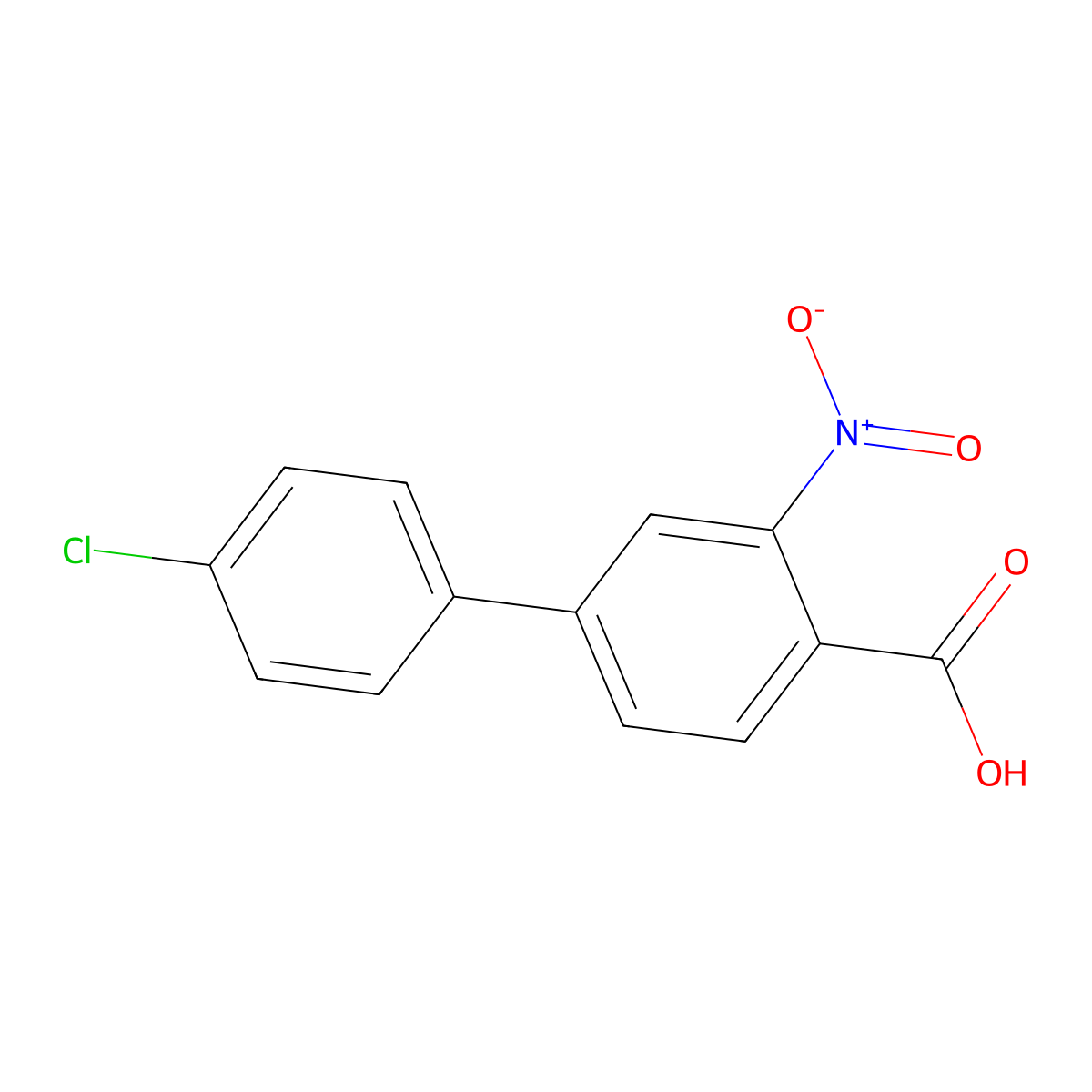4-(4-Chlorophenyl)-2-nitrobenzoic acid molecular structure, CAS 1261956-62-0